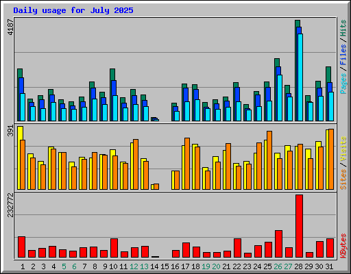 Daily usage for July 2025