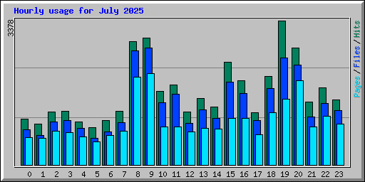 Hourly usage for July 2025